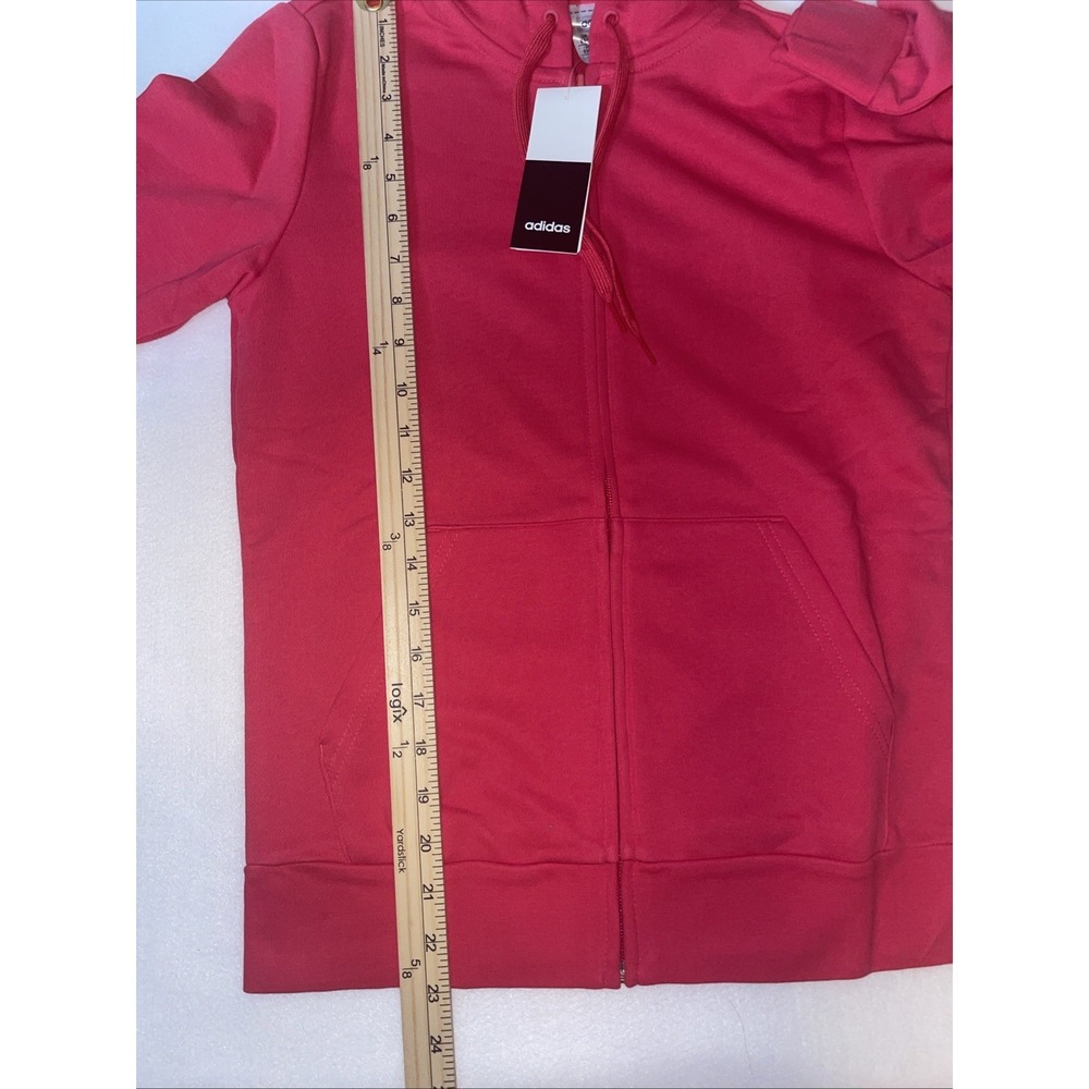 NWT Adidas Women's Essential Linear Hoodie, Power Pink Size Small - Picture 6 of 7